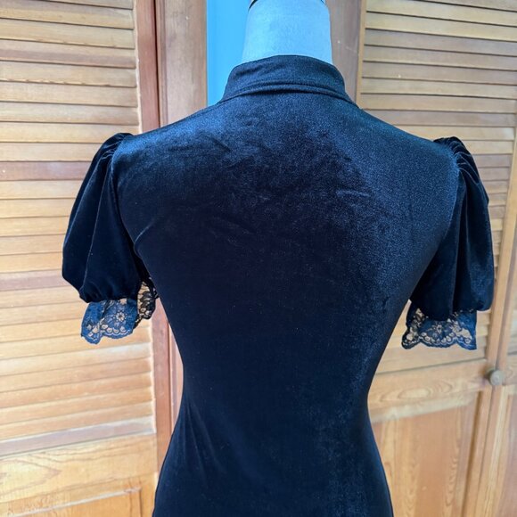 Gothic Victorian Visual Kei Velvet Obsessions Lace-up Front Gown Dress - Picture 11 of 11